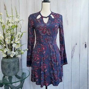 American Eagle AE Cut Out Floral Boho Mini Dress